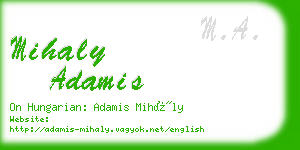 mihaly adamis business card